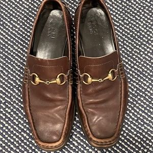 Gucci Men's Brown Horsebit Moccasin  - Size 9.5